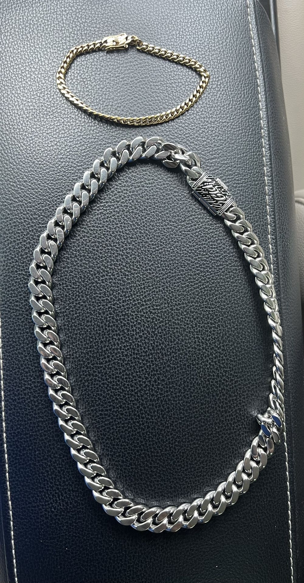 Silver Chain 20” + Gold Bracelet
