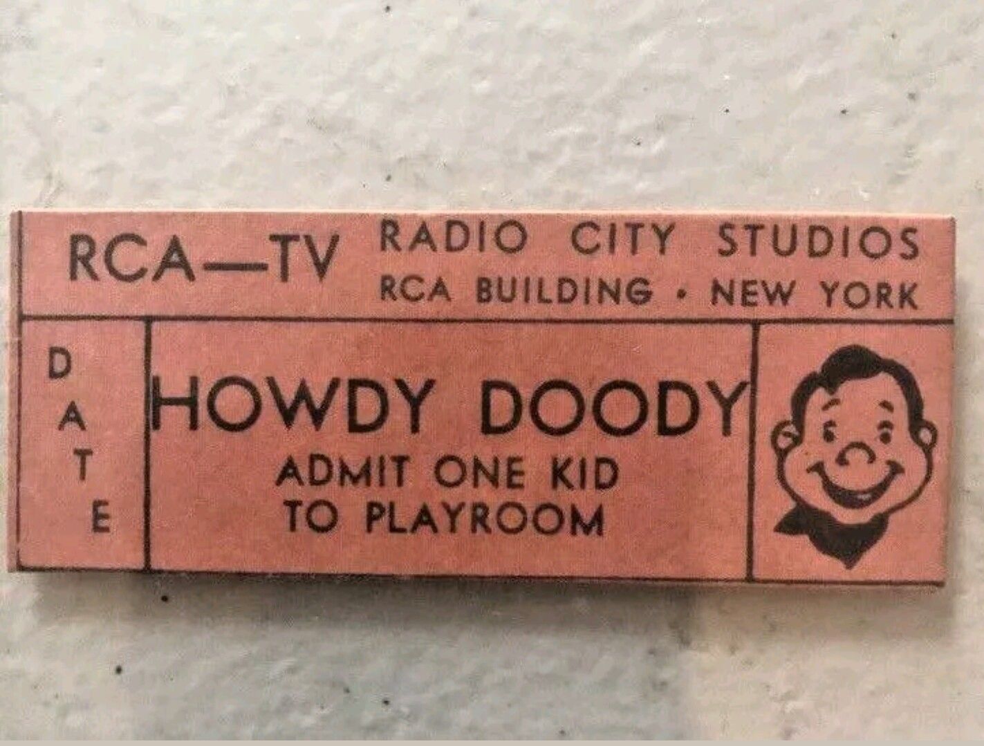 Original howdy Duty ticket from Radio City Studios peanut gallery ticket only four exist willing to trade a Cadillac for it