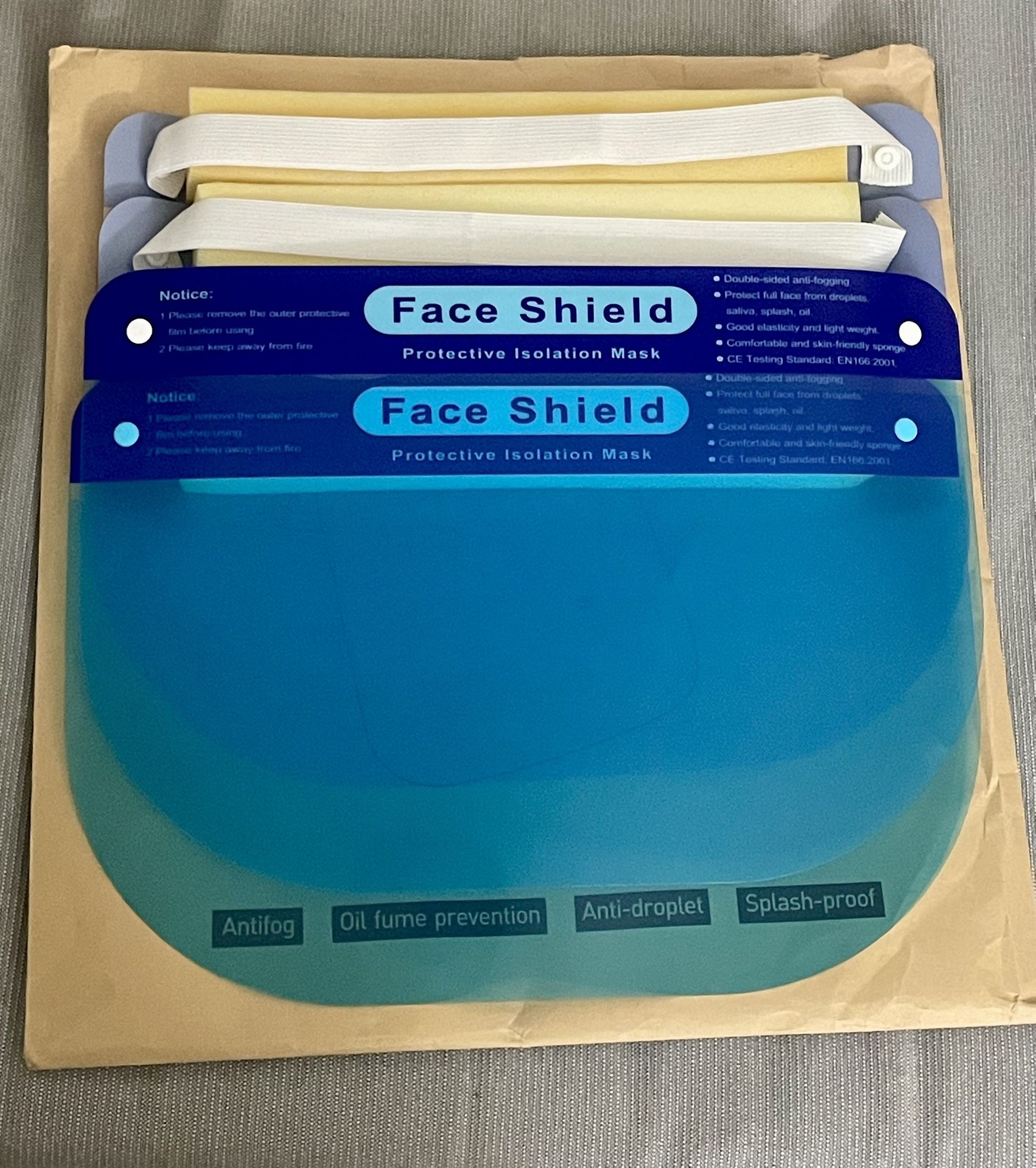 Face Shield Set – 4 Pieces | Anti-Fog, Anti-Droplet, Splash-Proof | New