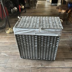 Woven Double Laundry Hamper w/ Lid