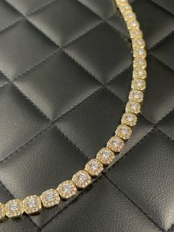 Micro Clustered Tennis Chain - Gold 24