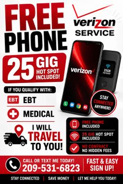 Verizon service free phone hot spot too