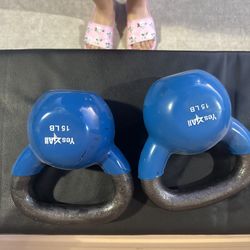 Set Of Two 15 Pound Kettle Weights 