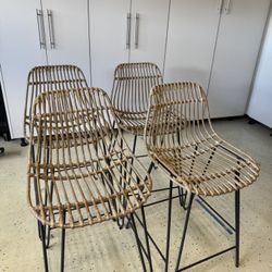 Rattan Counter Stools - Set of 4
