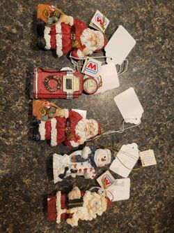 Marathon Christmas vintage ornaments, lot of 5 $2 each or $8 for all 5