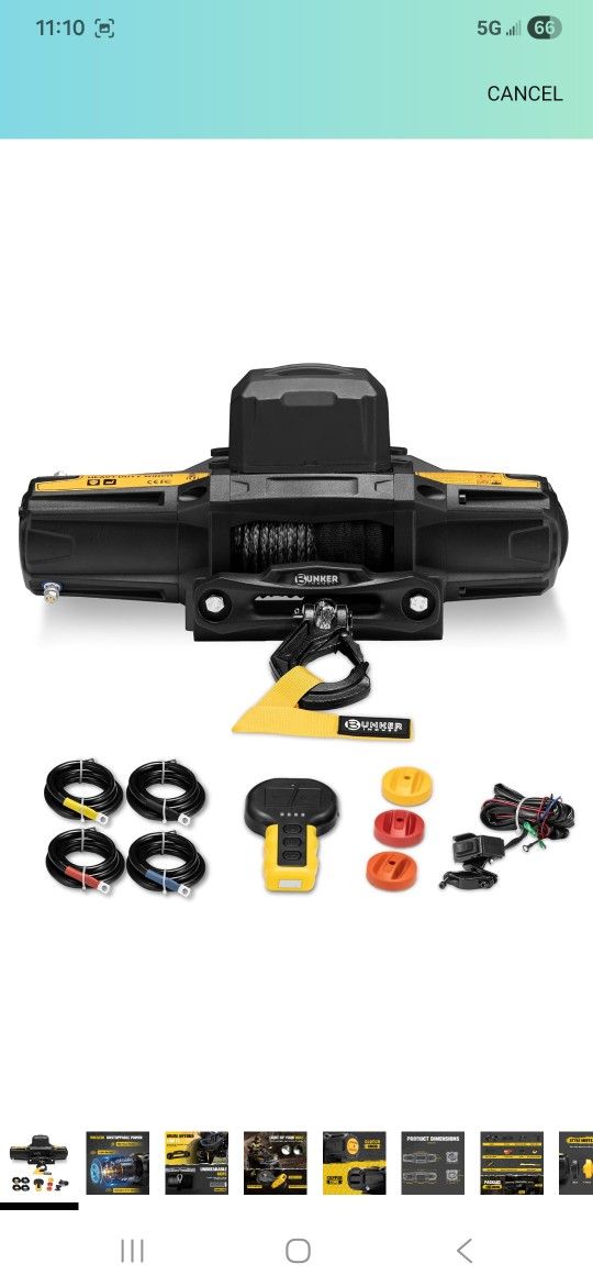 BUNKER INDUST 6000lb Electric Winch