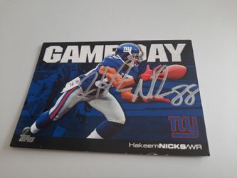 Hakeem Nicks Signed Topps Game Day Card
