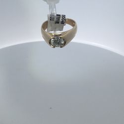14K Yellow Gold Solitaire Diamond Ring 