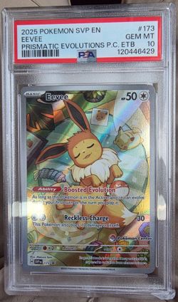PSA 10 Eevee #173 Prismatic Etb pc stamp pokemon