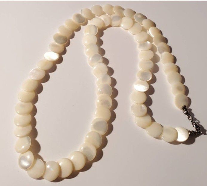 Vintage Full Luster Mother of Pearl Coin Necklace