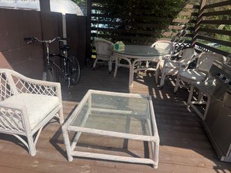 Vintage 1980s Genuine Rattan Henry Link Patio/ Sunroom Set