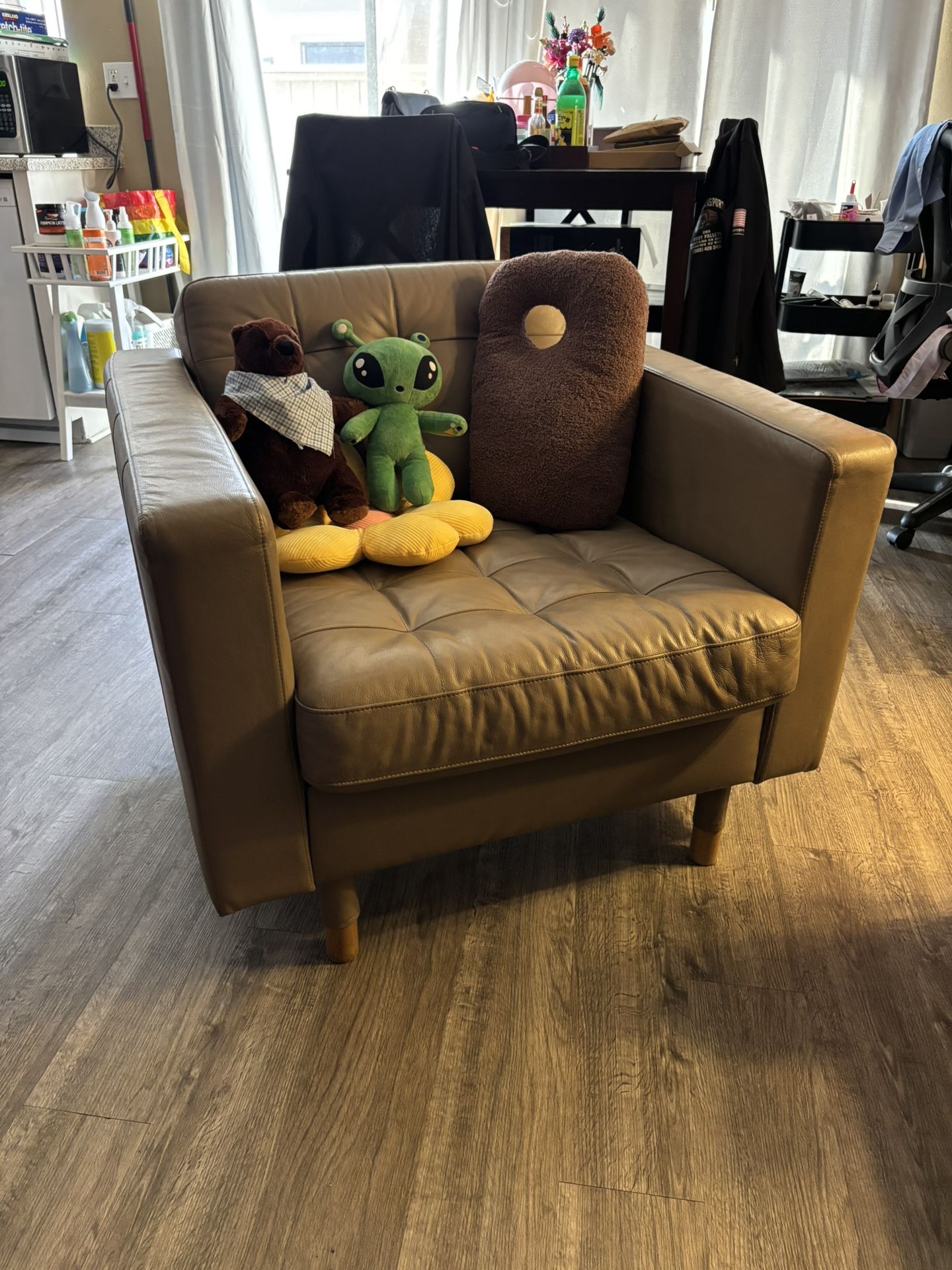 IKEA Morabo Brown Leather Armchair 