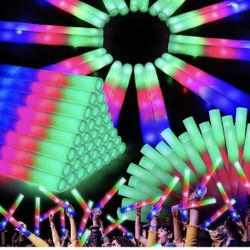 72PCS Foam Glow Sticks, Foam Light Up Sticks with 3 Modes Colorful Flashing, Glow Sticks for Wedding, Glow Stick Bulk Party Pack for Wedding, Raves