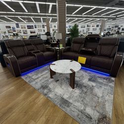 🔋 Massa Gallery Powered Sofa & Loveseat Combo – Loaded With Features