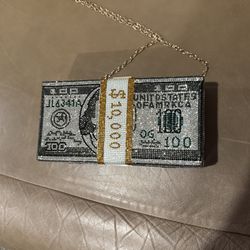 Racks on Racks Rhinestone Clutch w/ approx 14” Drop chain