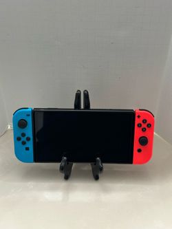 Nintendo Switch OLED Console Cracked Screen W/ Joy-Cons Only - Tested Working