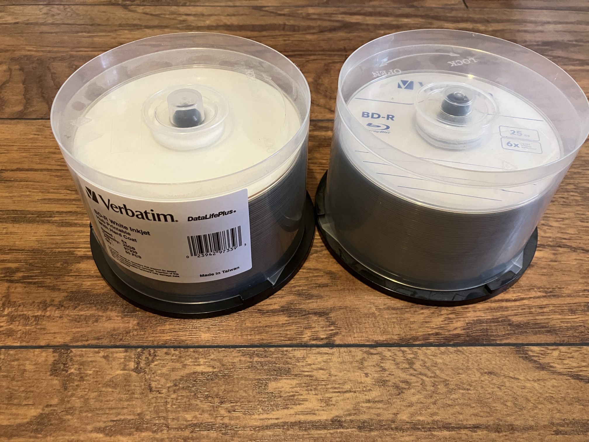 Two Spindles Blu-Ray Recordable Discs (~90 Discs)