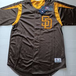San Diego Padres True Fan Men’s Team Color Full-Button Jersey Brown