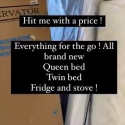 Brand New Beds, Fridge, Stove Pickup