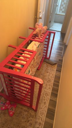 Pink Wooden toddler bed