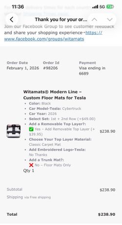 WITAMATS for Cybertruck