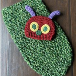 Halloween Crocheted  Caterpillar Baby Cocoon 