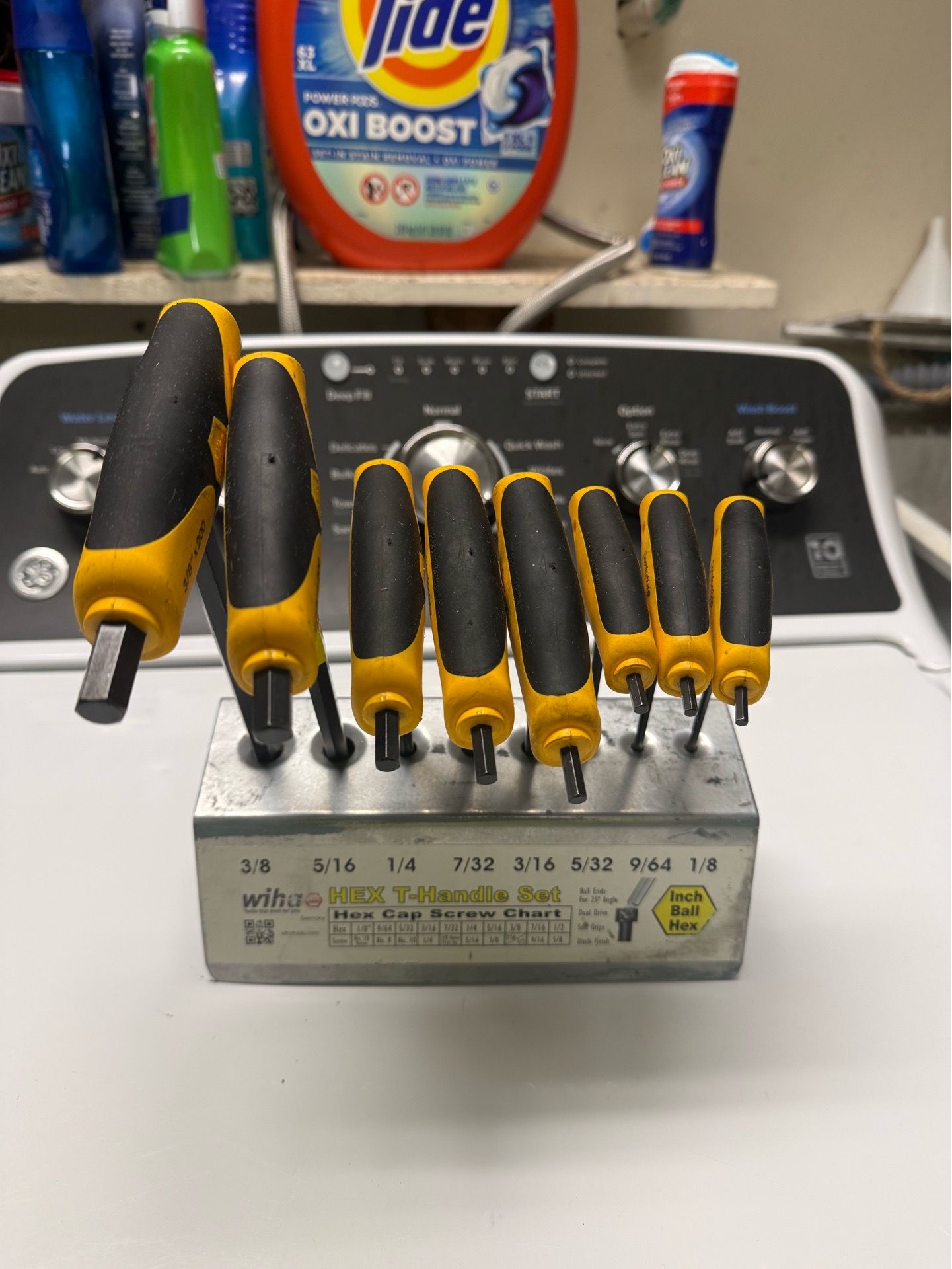 Wiha 8-Piece Soft Grip T-Handles Ball Hex Inch Dual Drive allens sae