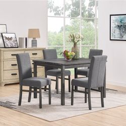 5pc Dining Table Set New Gray 