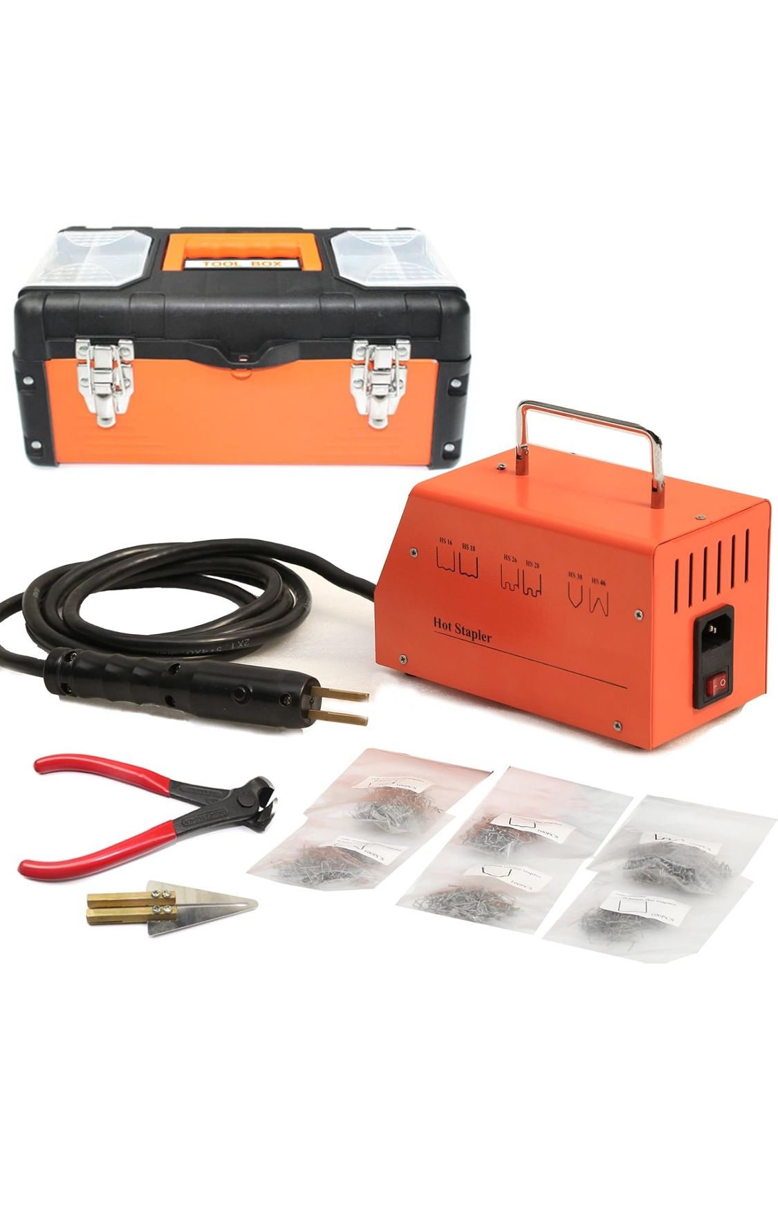 Hot Stapler Car Bumper Repair Plastic Welder Kit, 110V Hot Stapler Plastic Welding Gun Machine with 800 pcs Staples Car Body Repair Collision Repair