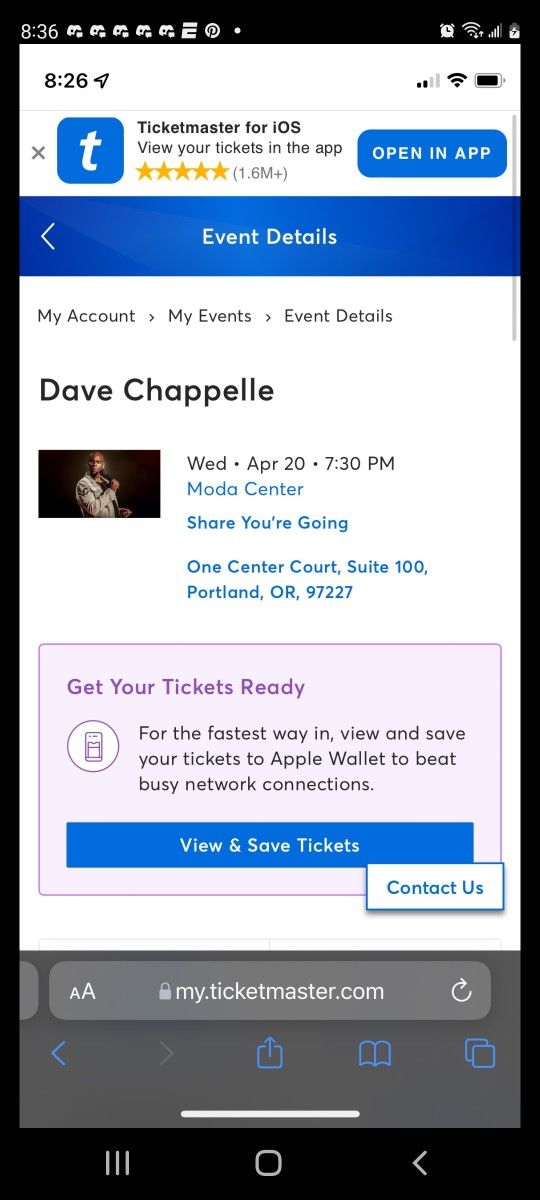 Dave Chapelle Moda Center April 20