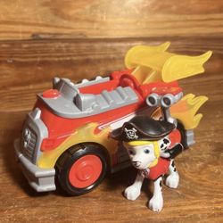 PAW PATROL MARSHALL Mighty Pups Charged Up Deluxe Vehicle Figure Lights Sounds