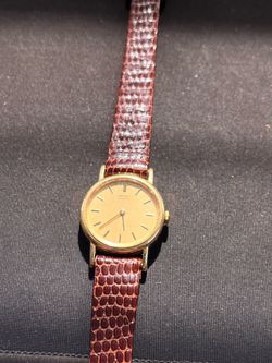 Vintage Seiko Quartz 5 jewel Genuine Lizard Ladies Watch PreOwned Untested