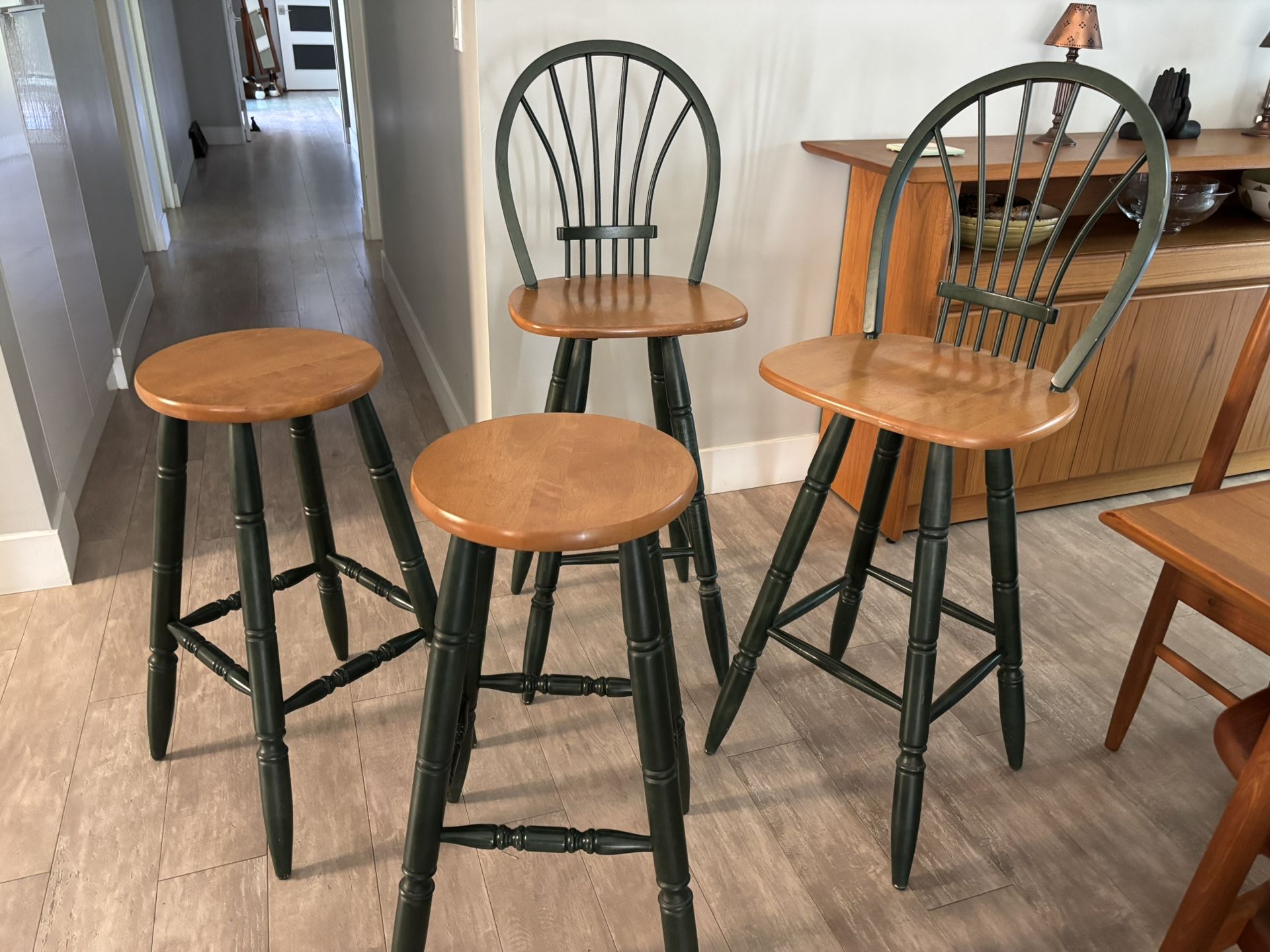 Solid Beechwood Bar Stools in excellent condition