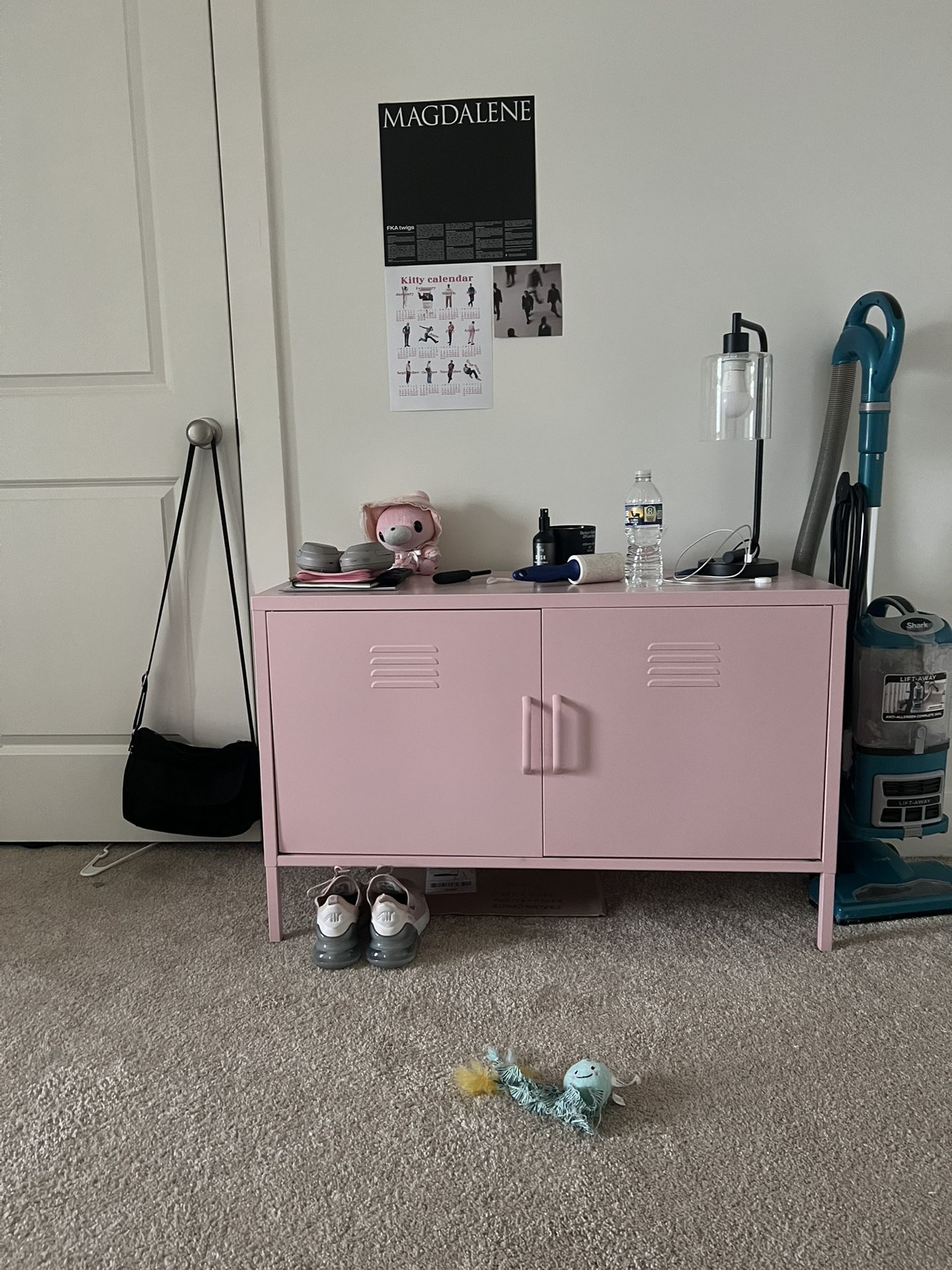 Pink Metal Storage Locker Shelf