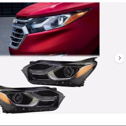 Headlights Headlamps Pair Halogen w/LED DRL For 2018 2019 2020 Chevy Equinox