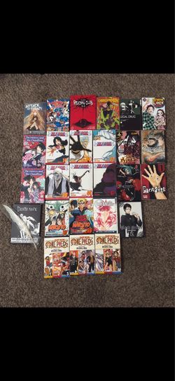 Manga Collection and Death Note Notebook Set - One aPiece, Naruto, Bleach, and More -Send offers