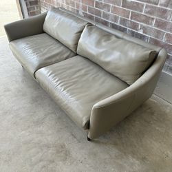West Elm Leather Sofa -Delivery Available