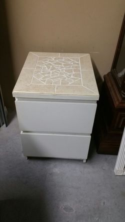 Nightstand with tile top