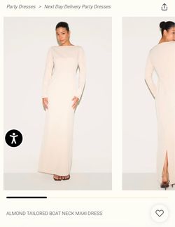 Pretty Little Thing Almond Tailored Boat Neck Maxi Dress