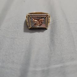 Size 12 Gold Over Sterling Silver Ring