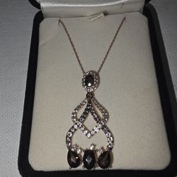 Le Vian Chocolate Quartz & Nude Diamonds Pendant Necklace in 14K Strawberry Gold – 3.23 cts