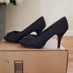Black Satin Heels