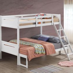 White TWIN/ FULL BUNK BED / LITERA BLANCA 🔥🔥