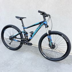(S)27.5" Giant Stance Full Suspension Mountain Bike RockShox Blue Black Maxxis Hydraulic brakes
