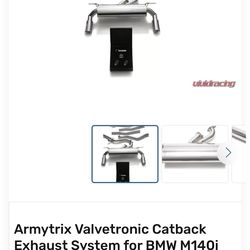 Armytrix Valvetronic Catback Exhaust System for BMW M140i M240i 2017-2023 Chrome Silver