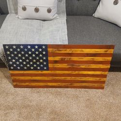 Wooden Rustic American Flag
