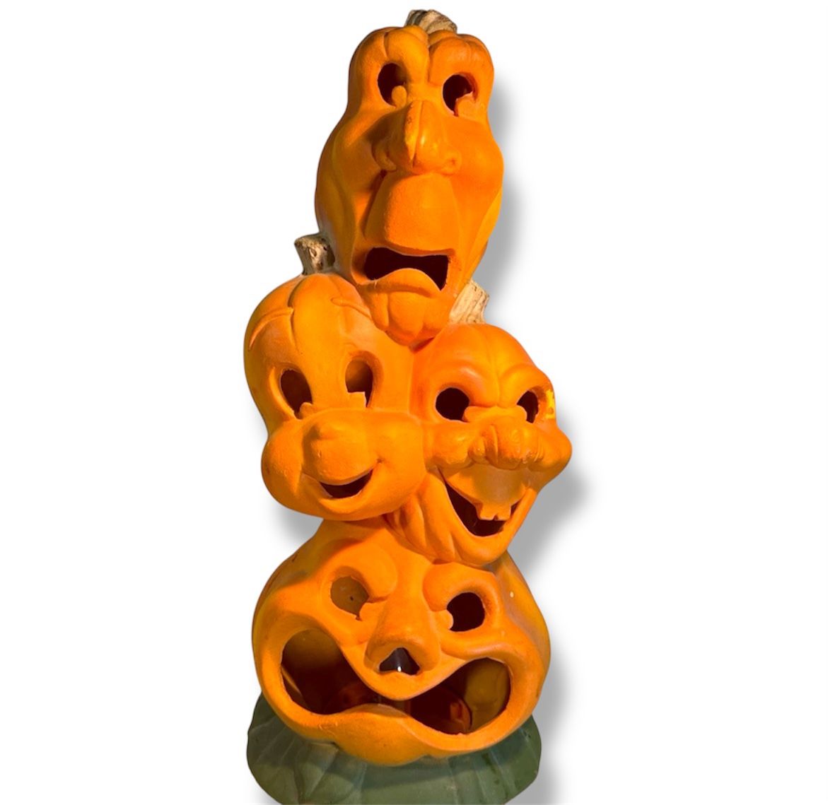 Casper Ghost Pumpkin Stacking Foam Blow Mold 18" Trendmasters Lighted Halloween