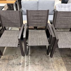 Patio Dining Chairs Set of 6, All-Weather High-Resilience Textilene Outdoor Dining Chair,