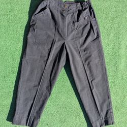 VTG 1980s Navy High-Rise Tapered Leg Petite Elastic Waist Canvas Small Pants GUC