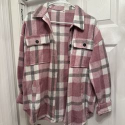 Pink & Gray Plaid Flannel